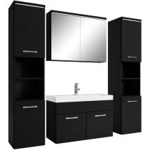 Badplaats - Set de meuble de salle de bain Paso xl 80 cm - Noir mat – Armoire meuble