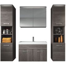 Badplaats - Set de meuble de salle de bain Paso xl 80 cm - Chene gris – Armoire rangement