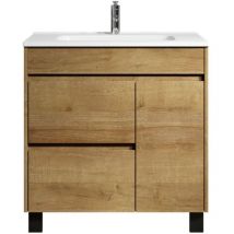 Meuble de salle de bain Salzburg 80 cm Badplaats Chêne - Meuble avec lavabo