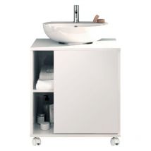 Muebles Pitarch - Meuble de salle de bain Sintra Glossy White 1 Door Toilet Washbasin Pedestal Modern Style Furniture 64x59x45 cm