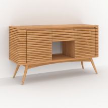 Meuble de salle de bain en bois de teck 140 cm avec une niche - auguste