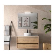 Meuble de salle de bain suspendu 100 cm en bois de chêne ostippo avec vasque - Astoria - 100 cm Avec miroir et lampe led