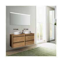 Abitare - Meuble de salle de bain suspendu 120 cm en bois de chêne africain avec vasque - Astoria - 120 cm Standard