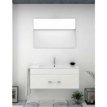 Ducha - Meuble de salle de bain suspendu enif avec miroir et lavabo - blanc - 80CM