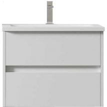 Mennza - Meuble de salle de bain suspendu lerma 60 cm Blanc Brillant