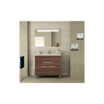 Meuble de salle de bain SYN bon marché avec plan vasque et miroir rétroéclairé LED. Avec porte-serviettes en cadeau différentes coleurs et tailles en