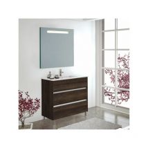 Meuble de salle de bains Imperia 3 pièces avec lavabo et miroir. Livré assemblé 75CM Chêne Evasion