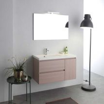 Meuble De Salle De Bains Suspendu De 90Cm Avec Lavabo a Gauche, Profondeur De 39Cm Malaga