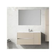 Meuble de salle de bains à suspendu Itaca avec lavabo et miroir. Livré assemblé 75 CM. Crème