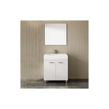 Decohor - Meuble de salle de bains ull avec plan vasque et miroir Blanc 60CM