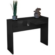 Meublorama - Console d'entrée arena avec tiroir coloris noir brillant – Dimensions 109 x 81 x 34 cm