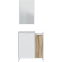 Fores - Calicosy - Meuble D'Entrée 2 Portes Et 1 Miroir L91 Cm - Ethna