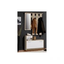 Azura Home Design - Meuble d'entrée orion chêne clair et blanc - sans armoire