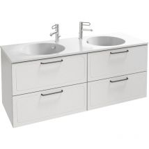 Meuble double vasque 140 cm Jacob Delafon Odéon Rive Gauche 4 tiroirs blanc