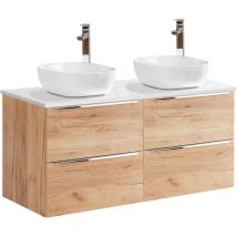 Petits-meubles - Meuble double vasque 120cm April Bois et Blanc