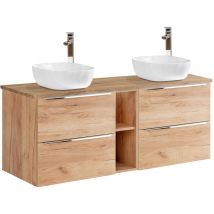 Petits-meubles - Meuble double vasque 140cm 2 niches April Bois