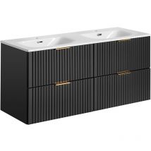 Petits-meubles - Meuble double vasque encastrée 120cm Adriel Noir
