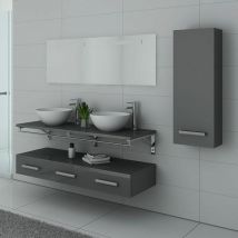 Distribain - Meuble de salle de bain Gris taupe virtuose duo