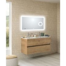 Meuble double vasque nolita Chêne Arlington avec Miroir lite