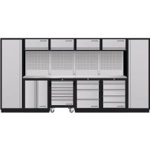 6 Meubles Mobilio 2x armoires hautes chariot d'atelier en acier inoxydable Kraftwerk