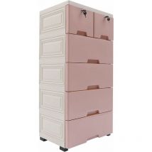 Gojoy - Meuble en Plastique avec Tiroir, Tour de rangement, Commode d'armoire de tour de rangement en plastique à 6 tiroirs, organisateur de tour de