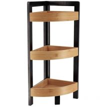 Meuble d angle 3 etageres bambou - noir bambou Tendance