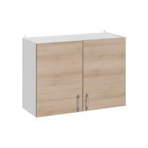Cuisineandcie - Meuble haut de cuisine Eco Chene Naturel 2 portes l 80 cm