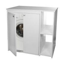 Meuble de protection pour machine à laver extérieur blanc 2 compartiments en PVC 5012PRO Negrari