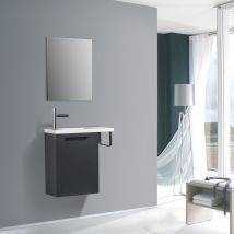 Bernstein - Meuble lave-mains avec porte serviette intégré tablo 400 dans différentes couleurs - armoire de toilette en optionSans miroir, Anthracite