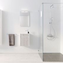 Meuble Lave Mains mini 40x50x22 cm - Gris et Blanc