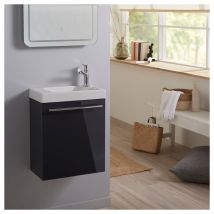 Planetebain - Meuble lave mains wc Gris anthracite + lave mains hamac 3 + mitigeur