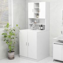 Maison Chic - Meuble machine à laver Meuble pour wc Blanc 15751