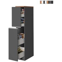 Meuble De Cuisine Porte-épices 30x60x164,5 Cm – 2 Tiroirs Coulissants – Design Moderne En Chêne – Fabriqué En Italie