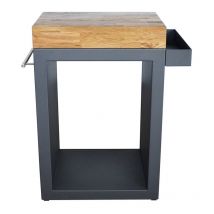 Artiss Design - Meuble multifonction graphite avec tablette bois 60 x 45 x 91 cm - Artiss