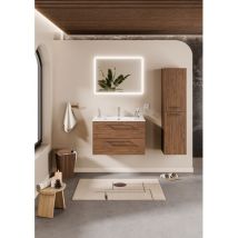 Sanitaire – Meuble de salle de bain Neptune Héritage Chêne – 800 x 510 x 458 mm – Miroir LED inclus