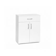 Meuble blanc 57x69x29 cm avec deux portes, une étagère et un tiroir - Dalia