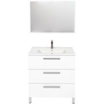 Meuble à poser pallas - 80cm - Blanc - Mélaminé - Livré en kit - Blanc