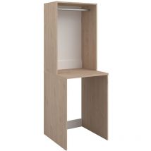 Vente-unique - Meuble pour machine à laver avec penderie - Naturel clair - L65 x H184 cm - erkano