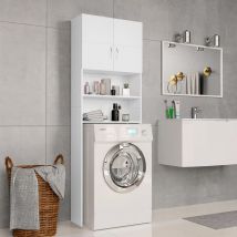 Maison Exclusive - fimei Meuble pour machine à laver Blanc 64 x 25,5 x 190 cm Aggloméré