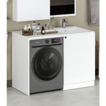 Epikasa - Meuble pour Machine à Laver Dune, Panneau Aggloméré Mélaminé, Blanc, 120x60x90 cm