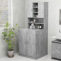 Meuble WC Armoire WC - Meuble de salle de bain Gris béton 70,5x25,5x90 cm BV294126 - BonneVie