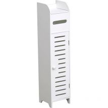 Meuble reserve et derouleur papier wc 1 porte - blanc Tendance