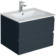 Mob-in - Meuble simple vasque 60cm sorrento Gris anthracite + vasque