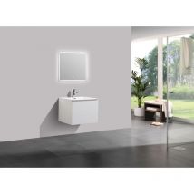 Bernstein - Meuble salle de bain Alice 600 blanc haute brillance - Miroir en option Sans miroir