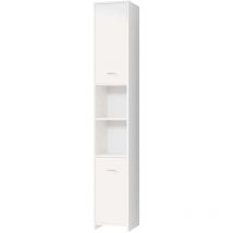 Casaria - Colonne de salle de bain blanche Armoire de rangement 180x30x30cm Meuble haut de salle de bains Étagère 6 niveaux