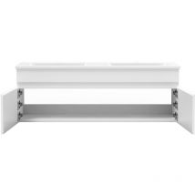 Acezanble - meuble Salle de Bain avec colonne 120cm Blanc avec vasque ceramique