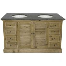 Made In Meubles - Meuble sous vasque en bois recyclé Zephyr