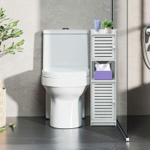 Haloyo - Meuble Salle de Bain Colonne ,wc Rangement,22 x 20 x 75 cm,Blanc