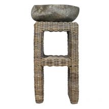 Made In Meubles - Meuble sous vasque en rotin Rattan