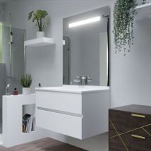 Cuisibane - Einzelwaschtischmˆbel romy 90 cm mit LED-Spiegel ElÈgance ht105